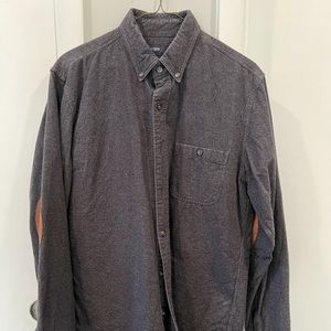 J. Crew Factory Grey Flannel Shirt with Elbow Patches